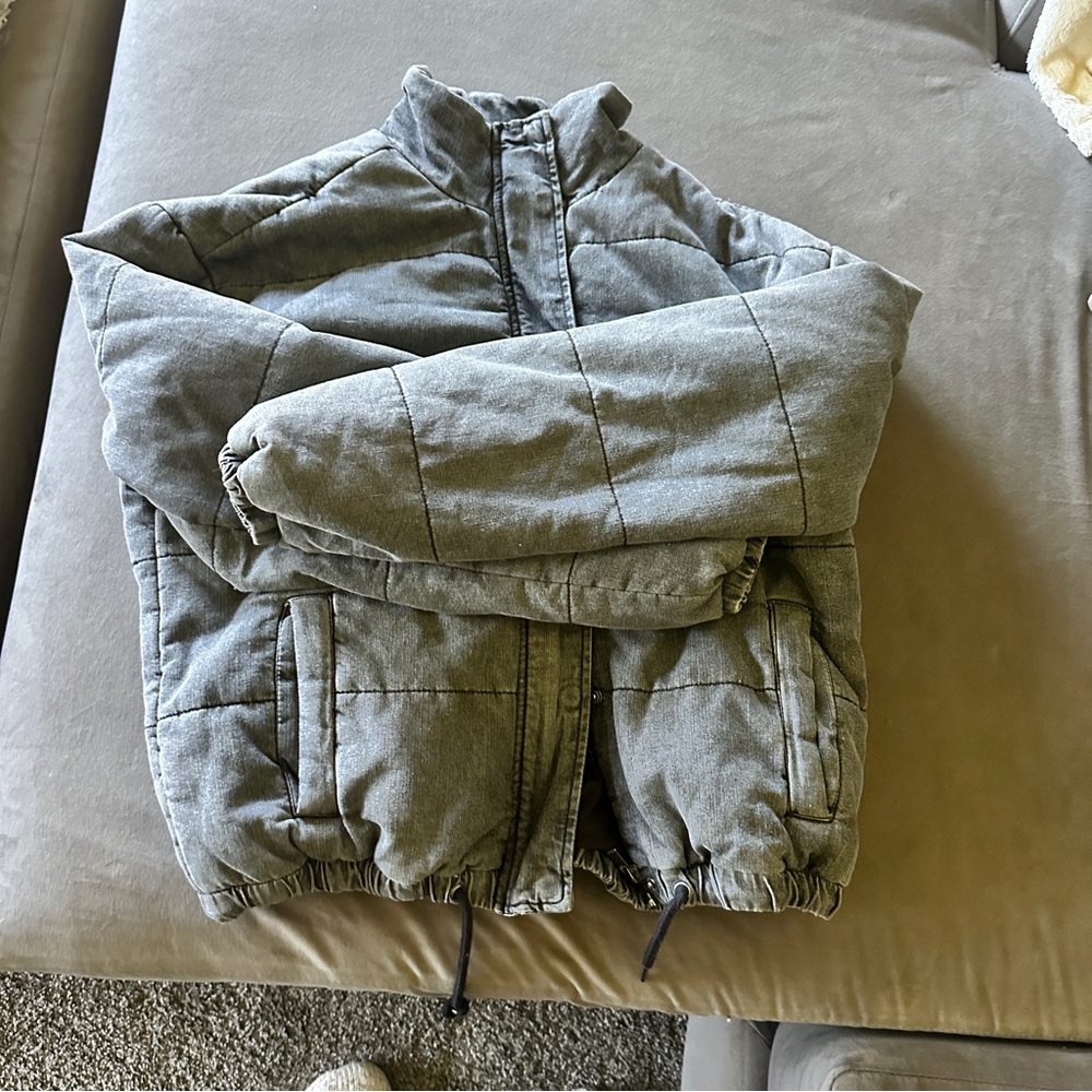 West of Melrose Gray Bomber Jacket Woman’s Size Small 90’s Style Contemporary